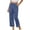 Blue, variant on Women's High Waisted Stretchy Wide Leg Cropped Jeans Pull On with Pockets Summer