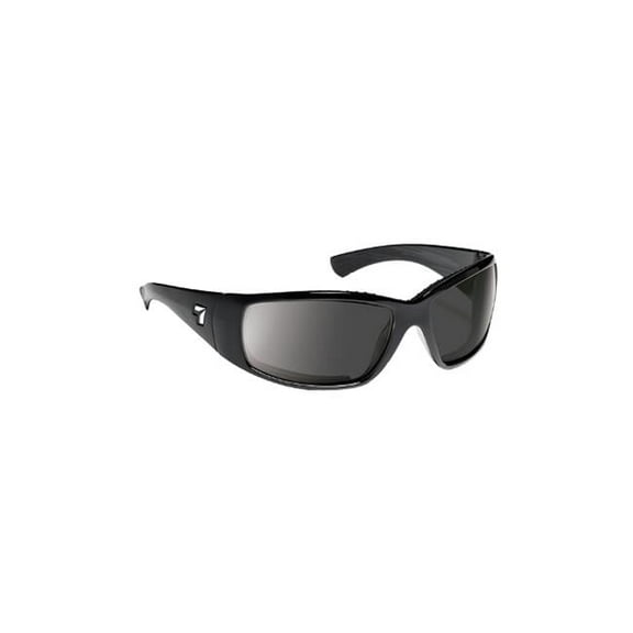 Taku Full Wrap Sunglasses, Glossy Black Frame, SharpView Gray Lens