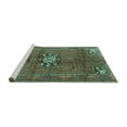 thumbnail image 2 of Ahgly Company Machine Washable Indoor Round Medallion Turquoise Blue Traditional Area Rugs, 8' Round, 2 of 4