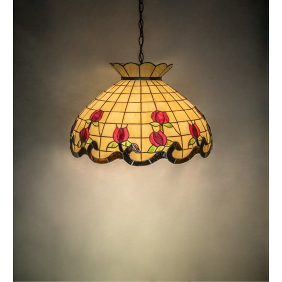 23" Wide Roseborder Pendant