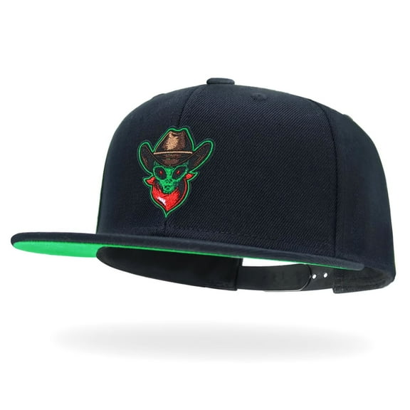 Tilgomedal Cowboy Style Alien Black Snapback Hats for Men Women Adjustable Dad Wool Baseball Caps