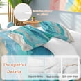 thumbnail image 3 of Teal Coastal Bedding 3 Piece Duvet Cover Set Twin Size, Summer Beach Nautical Abstract Art Soft Microfiber Comforter Cover with Zipper Closure & Pillowcases, Wrinkle & FadeResistant Quilt Cover, 3 of 9