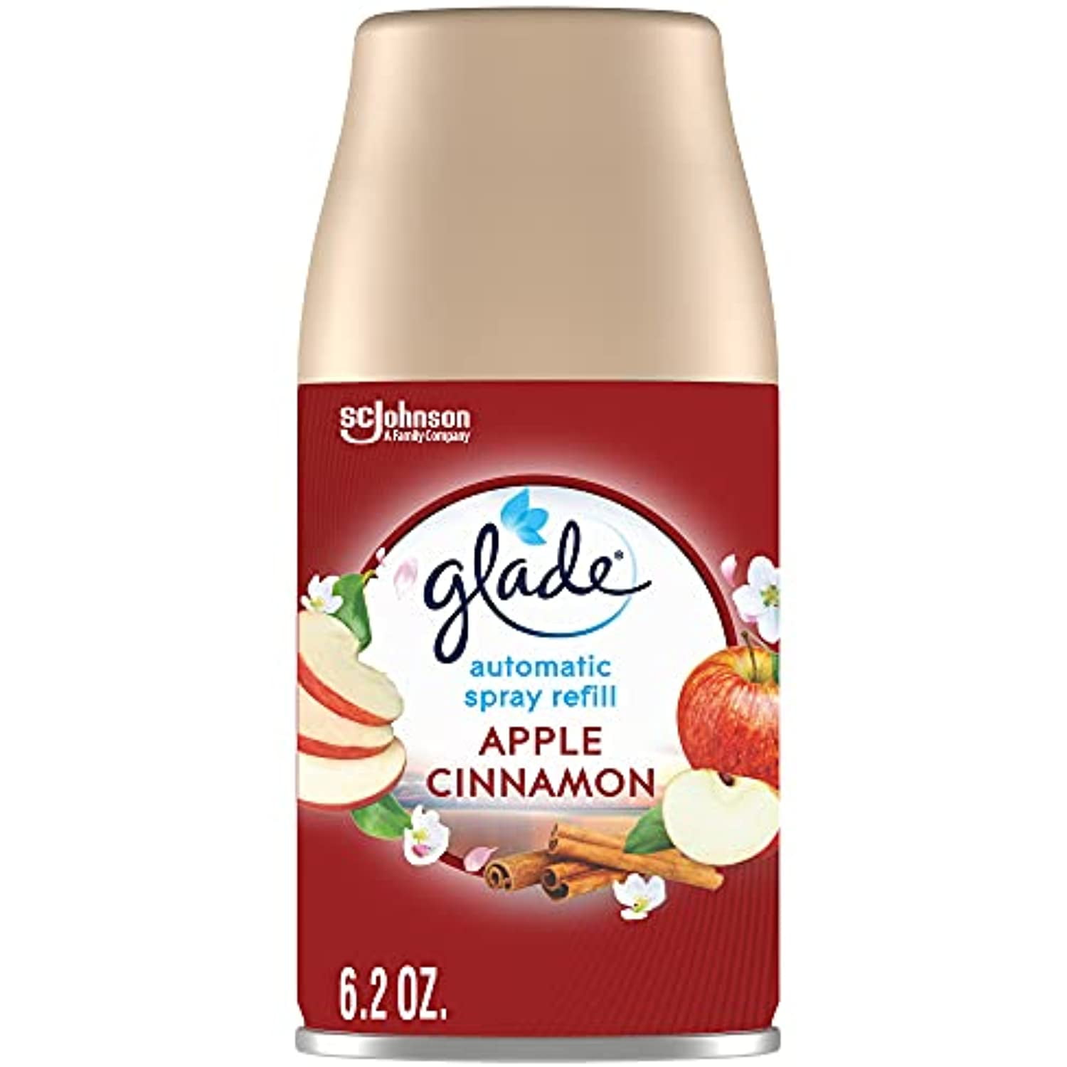Glade Automatic Spray Refill Apple Cinnamon, Fits In Holder For Up To 60 Days Of Freshness, 6.2 Oz