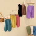 thumbnail image 5 of Gubotare Baby Girls Pants Toddler Girl Summer Pants Long Bloomers Girls Lightweight Cotton Wide Leg Harem Pants Elastic Waist 4T 5T (Beige,4-5 Years), 5 of 8