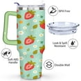 thumbnail image 3 of 40 oz Strawberry Tumbler with Handle Double Wall Vacuum Insulation Travel Coffee Mug Gift for Women Men, 3 of 7