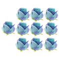 thumbnail image 1 of Rosas artificiales Sunnimix 10 Cabezas de fiesta boda decoración manualidades color Azul púrpura, 1 of 8