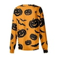thumbnail image 4 of DENGDENG Halloween Scrub Jackets for Women Button Down Pumpkin Bats Print Nurse Uniform Workwear Long Sleeve Snap Front Halloween Scrubs Casual Funny Jackets Earthy Yellow 5XL, 4 of 4