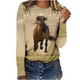 thumbnail image 2 of Nouveaux Hauts pour Femmes Printemps et Automne 2023 Grande Taille Sexy Col Rond Manches Longues Boutons Hauts Blouse Imprimée Régulière Chemise Manches Longues pour Femmes, 2 of 5