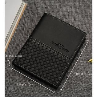 Men's Vertical Section Leather Wallet Black