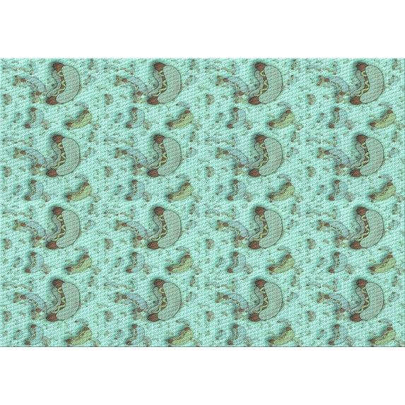 Ahgly Company Machine Washable Indoor Rectangle Transitional Green Area Rugs, 8' x 12'