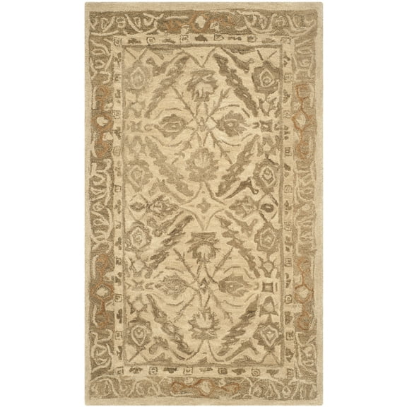 SAFAVIEH Anatolia Lysette Floral Area Rug, Ivory/Brown, 4' x 6'