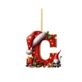 thumbnail image 2 of 2D Christmas Letter Ornaments, 26 Pcs Alphabet Christmas Tree Hanging Decorations with Santa Hat for Xmas Party Decor, 2 of 7