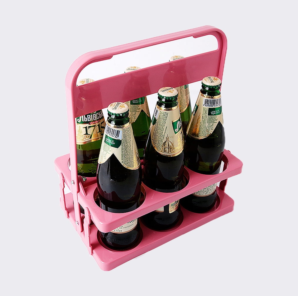 NOGIS Foldable Plastic Drink Carrier, 6 Cup Reusable Beverage Delivery