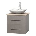 thumbnail image 3 of Wyndham Collection Centra 24 inch Single Bathroom Vanity in Gray Oak, Ivory Marble Countertop, Arista Ivory Marble Sink, and No Mirror, 3 of 7