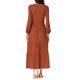 thumbnail image 3 of Vestidos A-Line en capas INSPIRE CHIC para mujer, vestido midi casual de manga larga con cuello redondo y bolsillos, talla XS, color naranja, 3 of 6