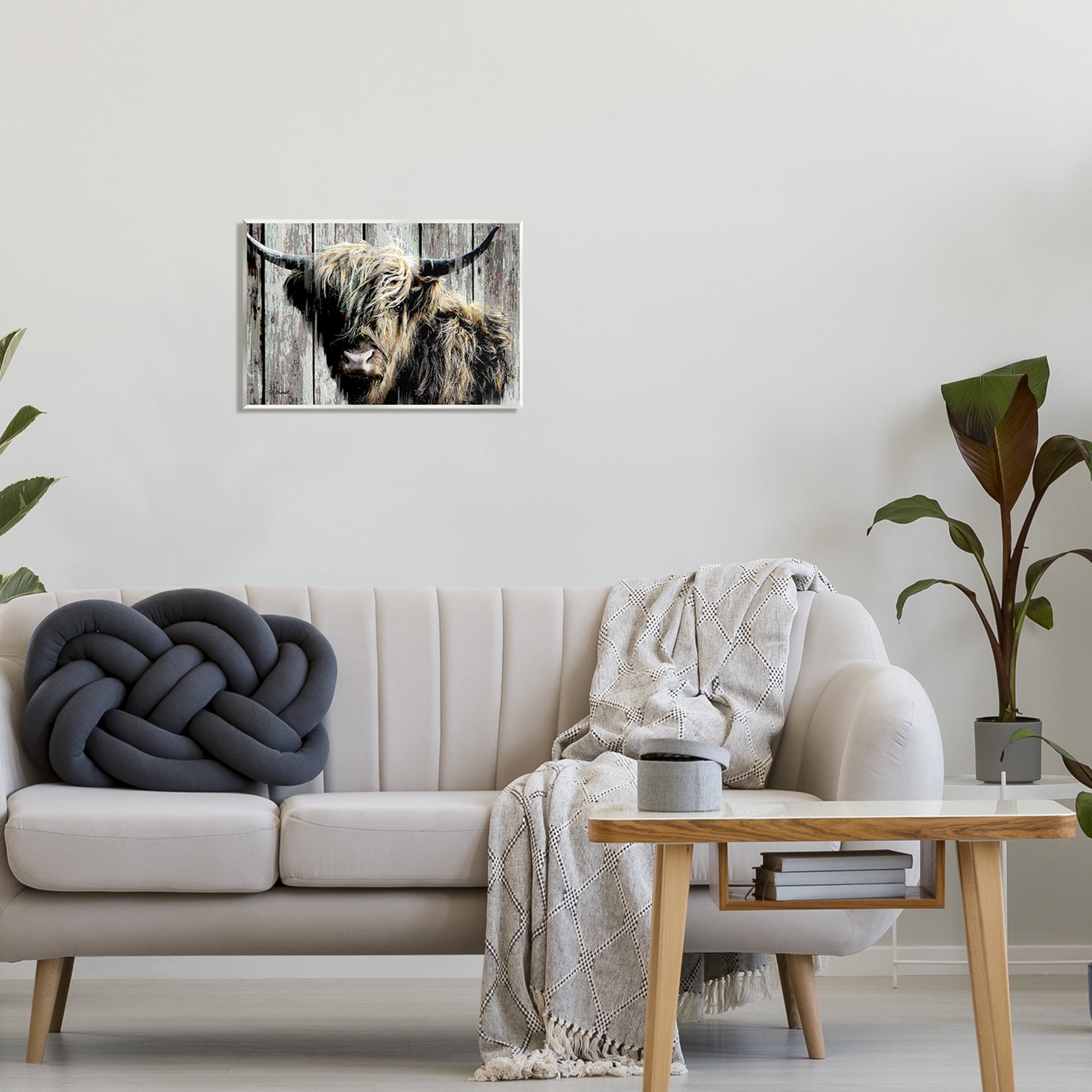 Stupell Industries Rustic Cattle Portrait Animals & Insects Painting Unframed Art Print Wall Art, 19 x 13