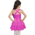 thumbnail image 2 of CHICTRY Girls Shiny Sequins Tutu Ballet Dress Sleeveless Wide Shoulder Straps Jazz Latin Gymnastics Leotard A Hot Pink 8, 2 of 7
