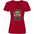 thumbnail image 3 of Inktastic Lacrosse Is My Favorite Season Women's V-Neck T-Shirt, 3 of 5