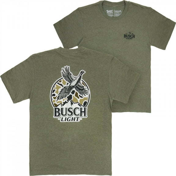 Busch Light Pheasant Hunting Camo Logo Forest Green T-Shirt-3XLarge