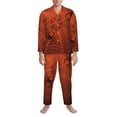 thumbnail image 3 of Cauagu Spider Web Print Men's Long-Sleeve Pajama Set,Soft Button-Front 2Pjs for Men Long Sleeve Men’s Sleepwear-Large, 3 of 7