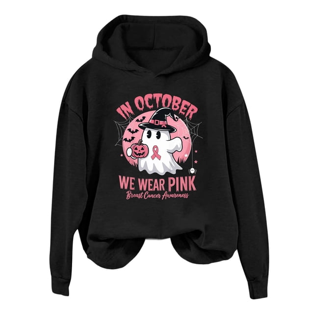 WEAIXIMIUNG Mama Sweatshirt Plus Size 5Xl Cancer Shirts Women In October We Wear Hood Sweatshirt