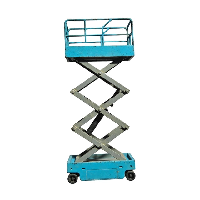 Xuanheng Lift Aerial Work Platform Model 1/64 Authentic for Sand Table Workshop Scene blue old