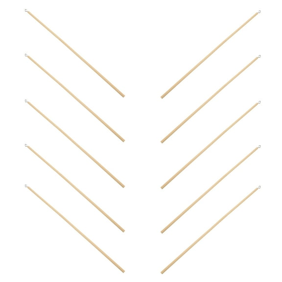 PENIKOKO 10Pcs Round Wood Thin Sticks for Puppet Manipulation Beige Slim