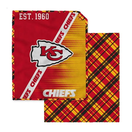 Pegasus Kansas City Chiefs 60" x 80" Digital Dash Two-Sided Checkered Ultra Cozy Sherpa Blanket