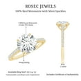 thumbnail image 5 of Rosec Jewels Round Moissanite Engagement Ring with Side Stones - 8 mm - 2 Carat Moissanite Solitaire Ring - D-VS1 Grade, 18K Yellow Gold, US 3.00, 5 of 8