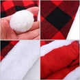 thumbnail image 3 of Paquete de 3 gorros navideños de Papá Noel, gorro de Papá Noel a cuadros, gorro de felpa para fiesta de disfraces navideños y eventos festivos, 3 of 5