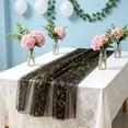 thumbnail image 5 of 70x200cm Sheer Mesh Table Runner with Gold Foil - European-Style Dining Table Decor for Weddings, Birthday Parties, Gatherings, Events - Polyester Decorative Tablecloth, 5 of 6