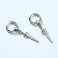 thumbnail image 5 of COOL SINGLE SILVER STAINLESS STEEL HOOP DAGGER EARRING, 5 of 33