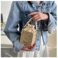 thumbnail image 2 of Zhuge Bolso de hombro tejido para mujer, bolso de mano tejido, bolso de mano tejido elegante para playa de verano, bolsos de hombro de 4,33 x 4,72 x 4,33 pulgadas (blanco F), 2 of 5