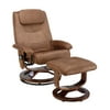Relaxzen Reclining Massage Chair and Ottoman, Brown Microseude