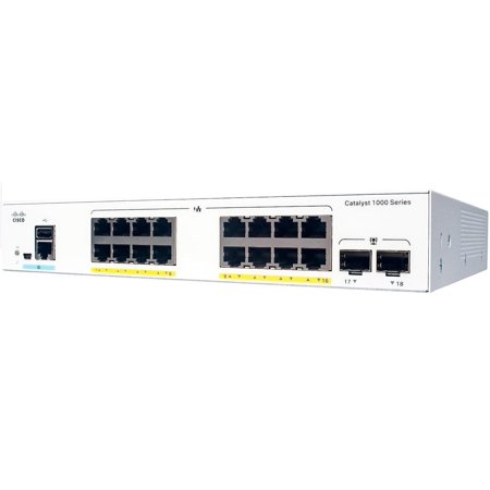 UPC: 0889728248501 | Cisco Catalyst 1000-16P-2G-L Network Switch  16 Gigabit Ethernet PoE+ Ports  120W PoE Budget  2 1G SFP Uplink Ports  Fanless Operation  Enhanced Limited (C1000-16P-2G-L)