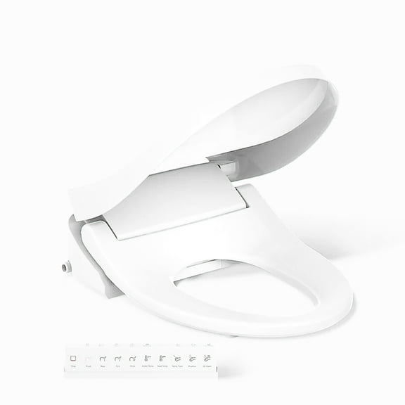 KOHLER PureWash E815 Elongated Heated Bidet Toilet Seat with Remote, Warm Water, Air Dryer, Deodorizer & Self-Cleaning Nozzle - White