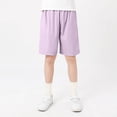 thumbnail image 2 of CAICJ98 Kids Boys Girls Cotton Shorts for Summer Casual Athletic Running Basketball Jogger with Side Pockets Purple,6-7 Years, 2 of 6