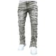 thumbnail image 1 of 3 estilos hombres elástico rasgado ajustado Biker bordado estampado Jeans desgastado agujero tapado Slim Fit Denim rayado alta calidad Jean, 1 of 5