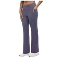 thumbnail image 3 of Jockey Women's High Waist Moisture Wicking Side Pockets Cross Waist Yoga Active Pants-Purple / S, 3 of 9