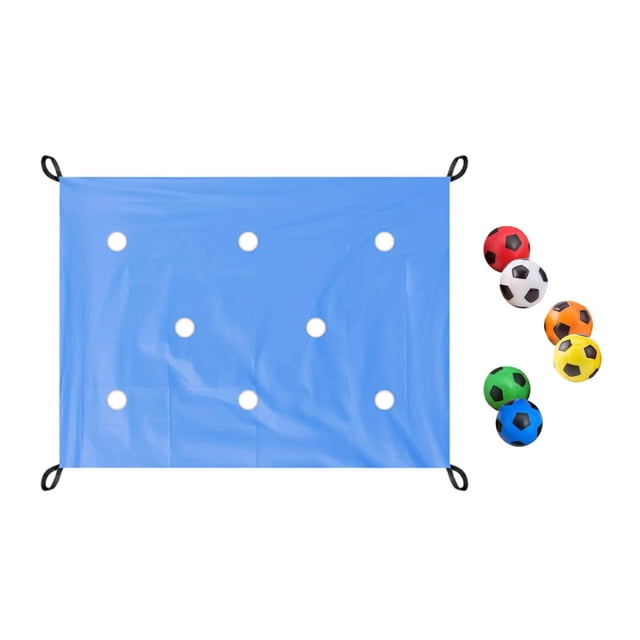 Juego de construcción de equipos con lona y 6 pelotas de poliuretano, divertido juego de aprendizaje y trabajo en equipo. Azul claro