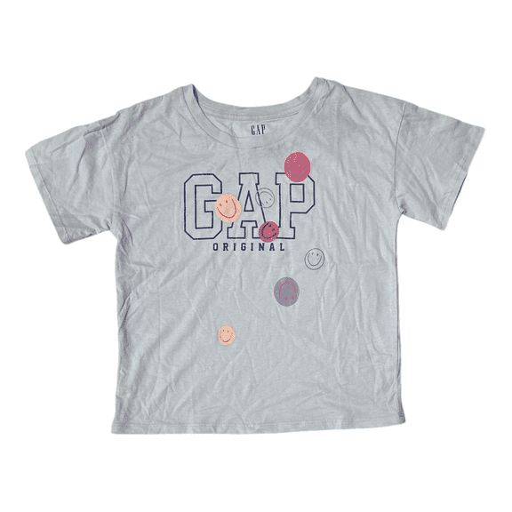 GAP Kids Girl's Short Sleeve Pullover Cotton Tee T-Shirt (Skywriting, XS (4/5)