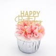 thumbnail image 3 of Adorno para tartas AiQi Bakes Happy Birthday, espejo acrílico dorado, 3 of 9