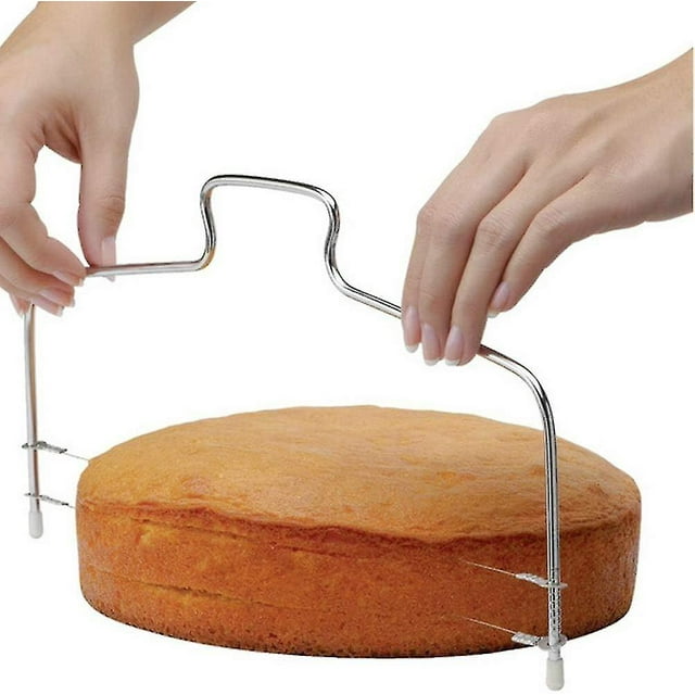 Herramienta para cortar pasteles ajustable de acero inoxidable de doble capa (1 pieza)