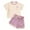 Purple, variant on TAIAOJING Girls Outfits Sets Toddler Summer Casual Short Sleeve Shorts Outfits Sets With Cute Cartoon Embroidery For 1-6 Years Old Kids Comfortable Daily Wear Cozy 2-3Y