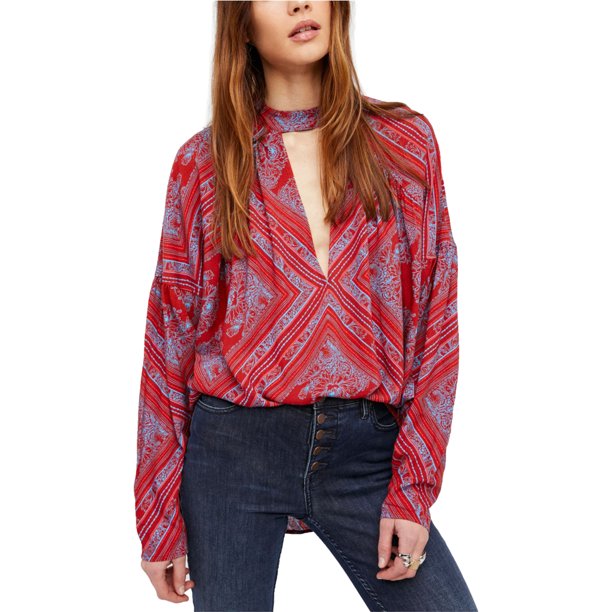 Blusa tipo túnica Free People para mujer rojo talla XL