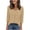 Khaki, variant on cfhntfmh Womens 3/4 Length Sleeve Tunic Tops Casual Round Neck Shirts Business Work Blouses Trendy Flowy Tees