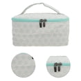 thumbnail image 4 of Bolsas de Cosméticos de Viaje de Puntos Cuadrados Ligeras Únicas 1 Pc para Viaje Blanco Azul Poliéster, 4 of 5
