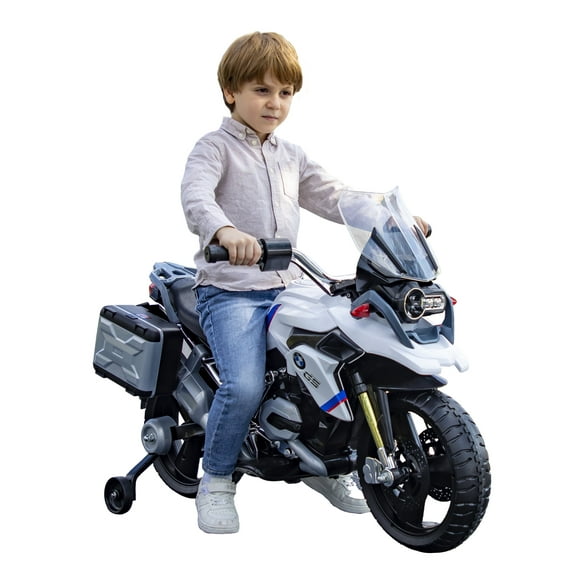 ROLLPLAY Premium Electric Motorcycle, for Children from 3 Years, up to max. 77lbs, 12 Volt Battery, Up to 3 mph, Radio, MP3, BMW R1200 GS Motorcycle Adventure