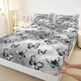thumbnail image 3 of Castle Fairy Flying Butterlies 4Pcs Bed Sheets for Teenager Boy Girl,Black Grey King Sheets,Abstract Gradient Super Cozy Sheet Set,Super Cozy Room Decor, 3 of 7