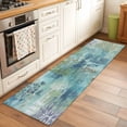 thumbnail image 2 of Blue Sage Green Boho 2'x6' Runner Rugs for Hallway Kitchen Bedside Non Slip Washable, Vintage Ethnic Tribe Abstract Art Entryway Rug Runners with Rubber Backing, Long Carpet Runner for Laundry Room, 2 of 8